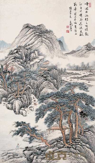 张石园 醉翁亭 立轴　 103×51cm
